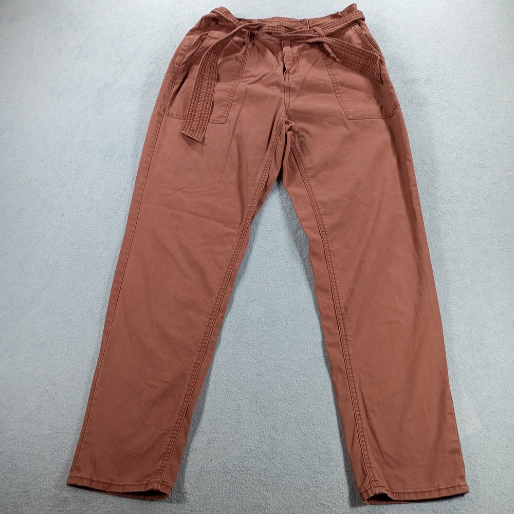 Vanilla Star Womens High Rise Skinny Pants Clay Brown 2 Belted Utility